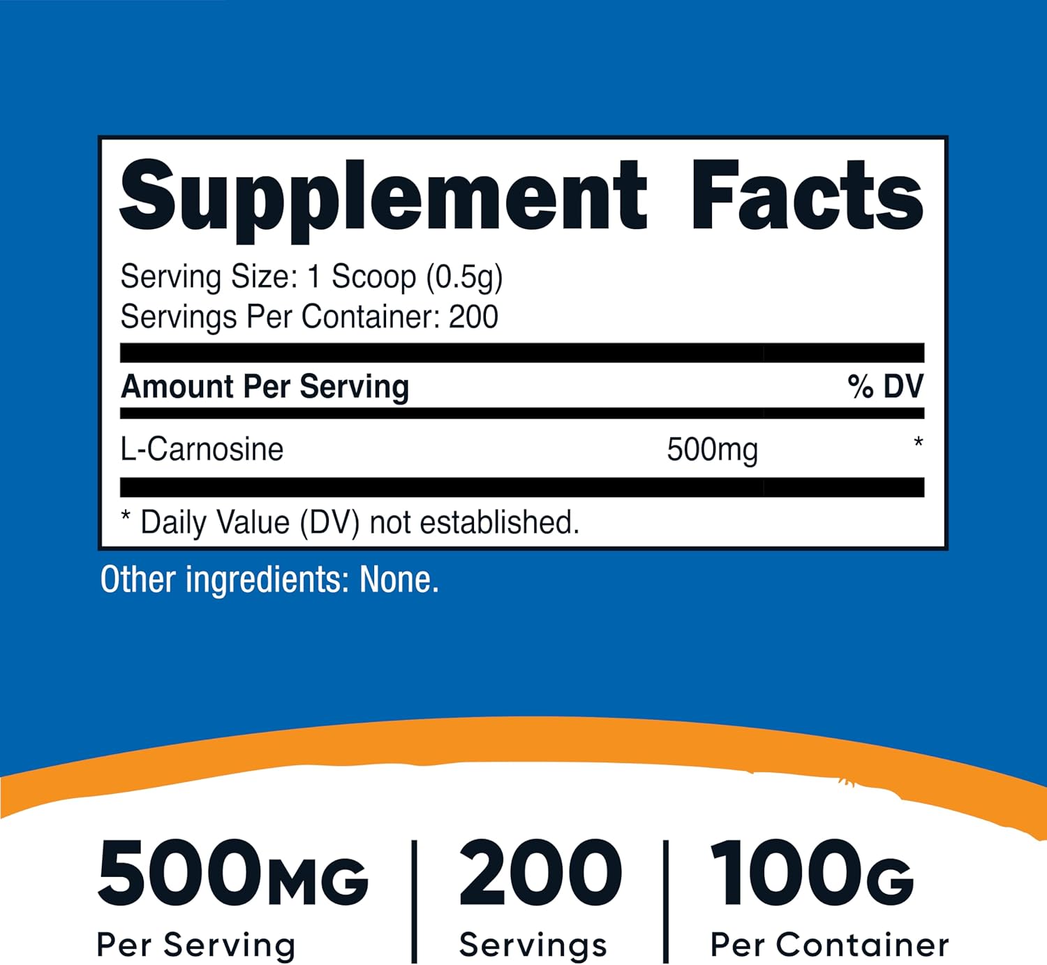 Nutricost L-Carnosine Powder 100g (200 Servings) – Non-GMO - görsel 2