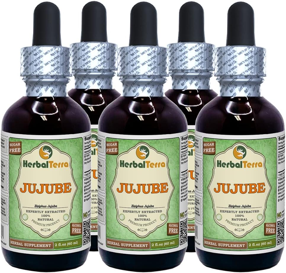 Jujube (Ziziphus Jujuba) Glycerite, Alcohol-Free Liquid Extract - 5 x 2 fl oz (5 x 60 ml) - görsel 1