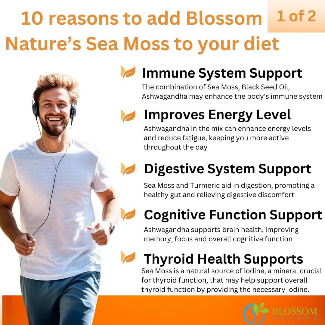 10-in-1 Irish Sea Moss Veggie Caps 3000mg - Blossom Nature - görsel 5