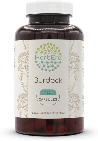 HerbEra Burdock 120 Capsules, 500 mg, Made with Burdock (Arctium Lappa) Dried Root