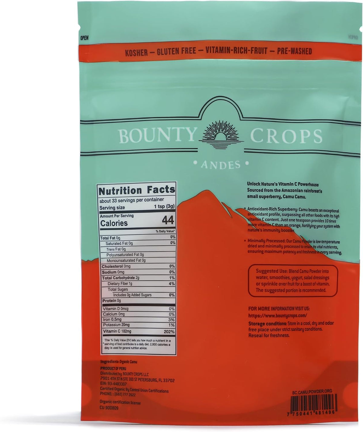 Bounty Crops Organic Camu Camu Powder (100 g) - görsel 3