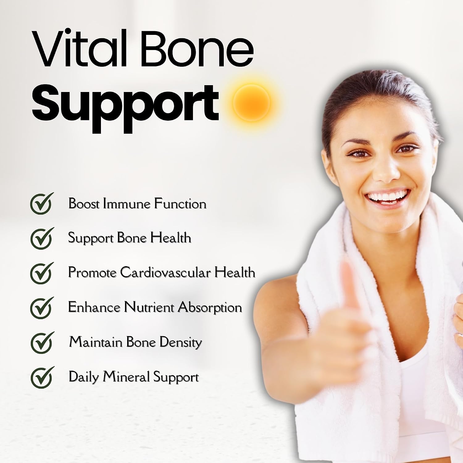 Orgaboom Vitamin D3 K2 Calcium Supplement - 5000 IU D3 + 100 mcg K2 MK7 with Bioperine - Bone & Heart Health - 60 Capsules - görsel 2