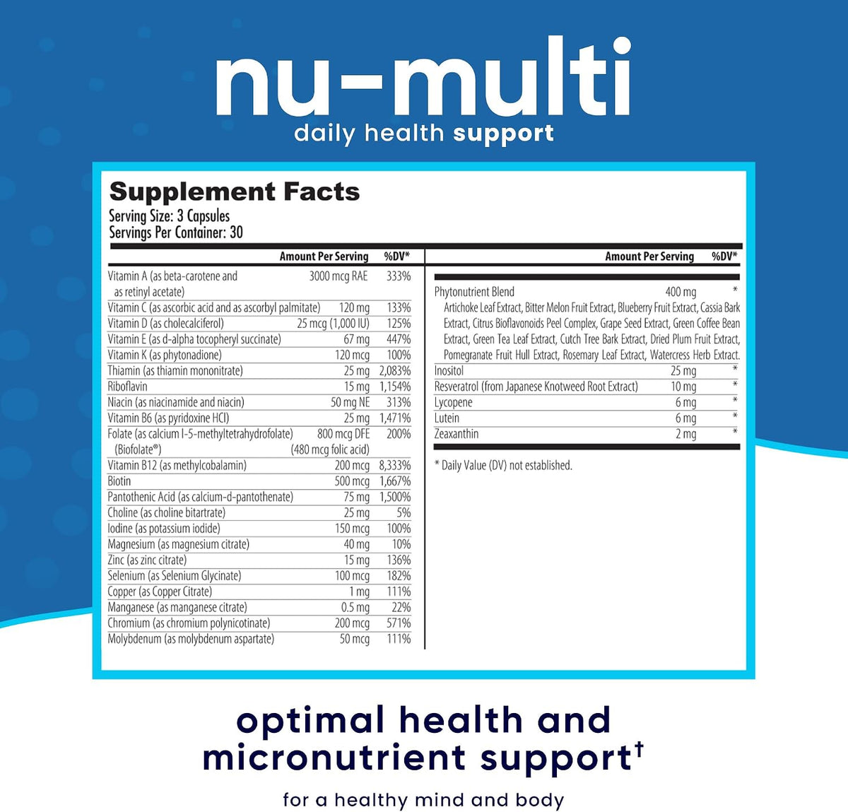 NuEthix Formulations Nu-Multi Foundational Micronutrient Support Dietary Supplement, 90 Capsules – Image 4