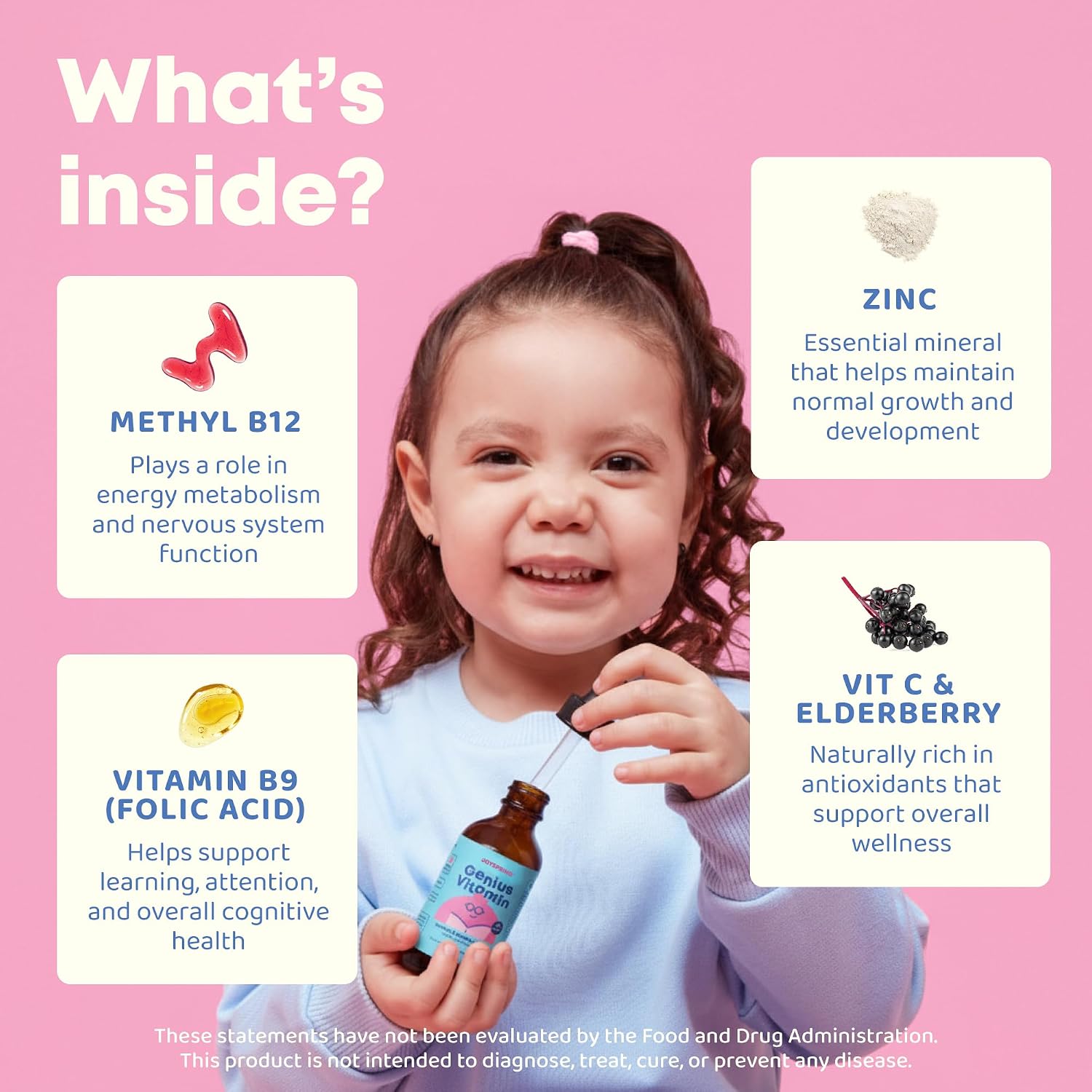JoySpring Kids B Complex | Liquid Drops with Elderberry, Zinc & Vitamin C | 30 ml | 30 Servings - görsel 5