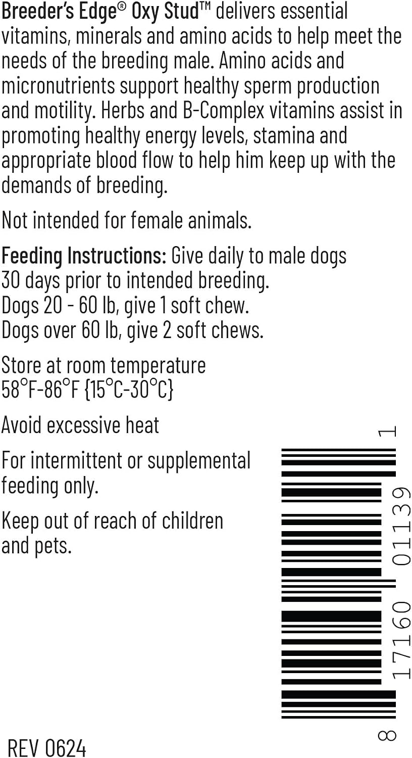 Breeder's Edge Oxy Stud Male Supplement Multivitamin - Soft Chews for Dogs and Cats (60 Count) - görsel 7