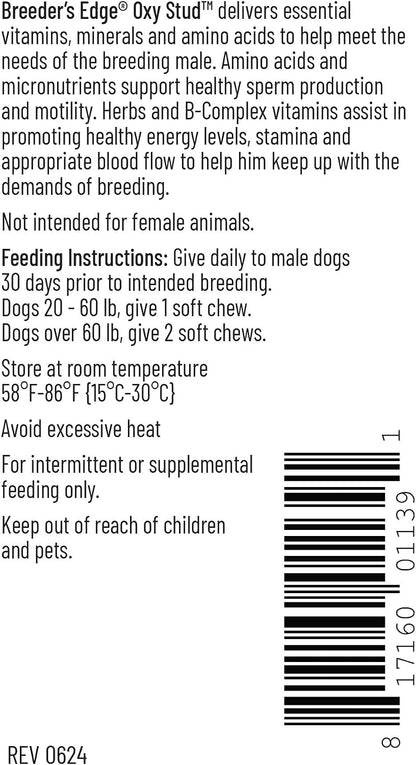 Breeder's Edge Oxy Stud Male Supplement Multivitamin - Soft Chews for Dogs and Cats (60 Count)