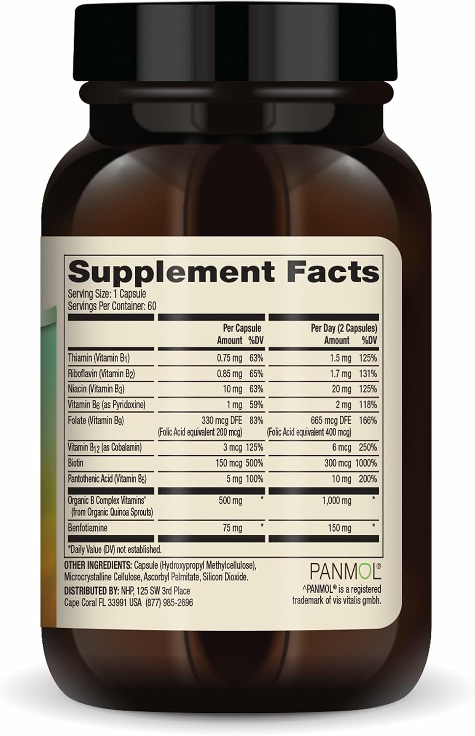 Dr. Mercola Vitamin B Complex with Benfotiamine – Supports Cellular, Brain & Immune Function – Non-GMO, Gluten-Free & Soya-Free – 60 Capsules - görsel 2