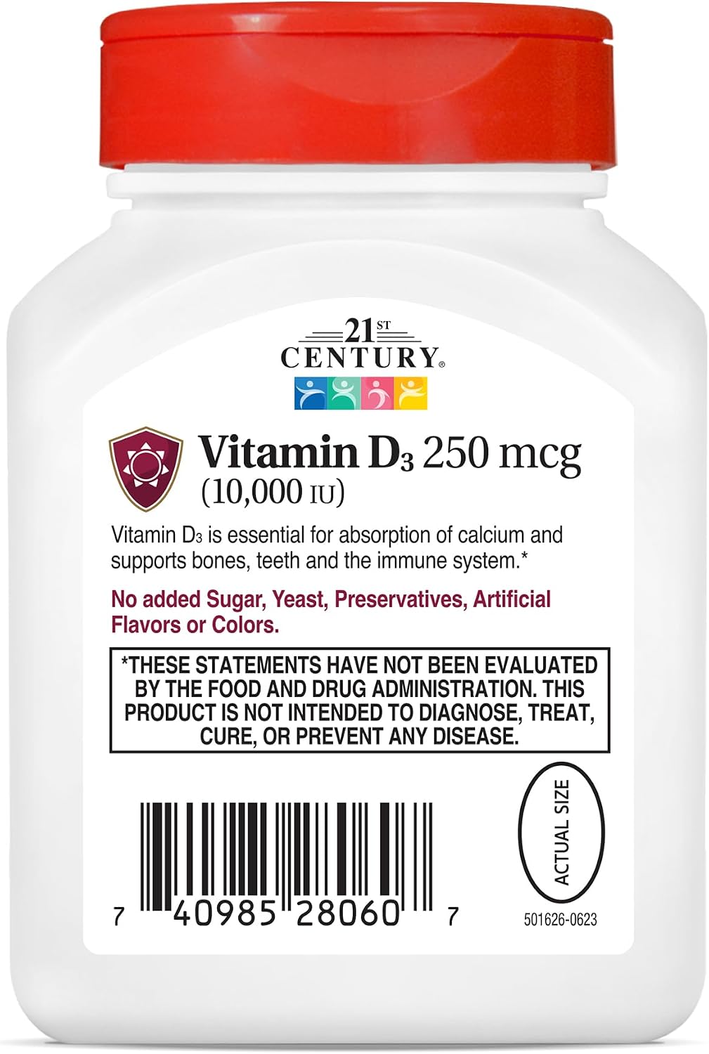 21st Century Vitamin D3 250 µg (10,000 IU) Rapid Release Softgels, 110 Count - görsel 6