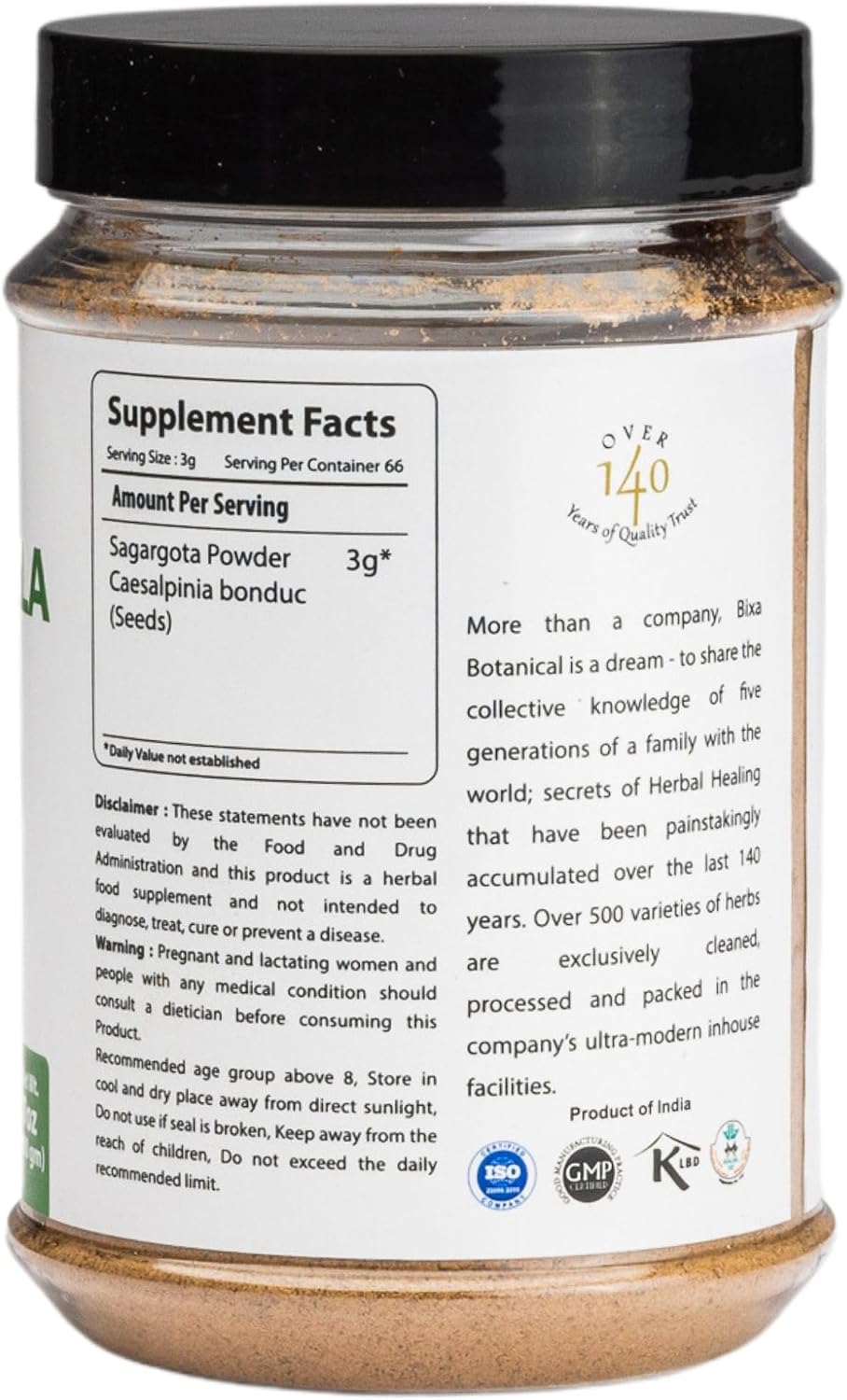 bixa BOTANICAL Bonducella Seed Powder (Sagargota/Kalarchikai) - 200g - görsel 2