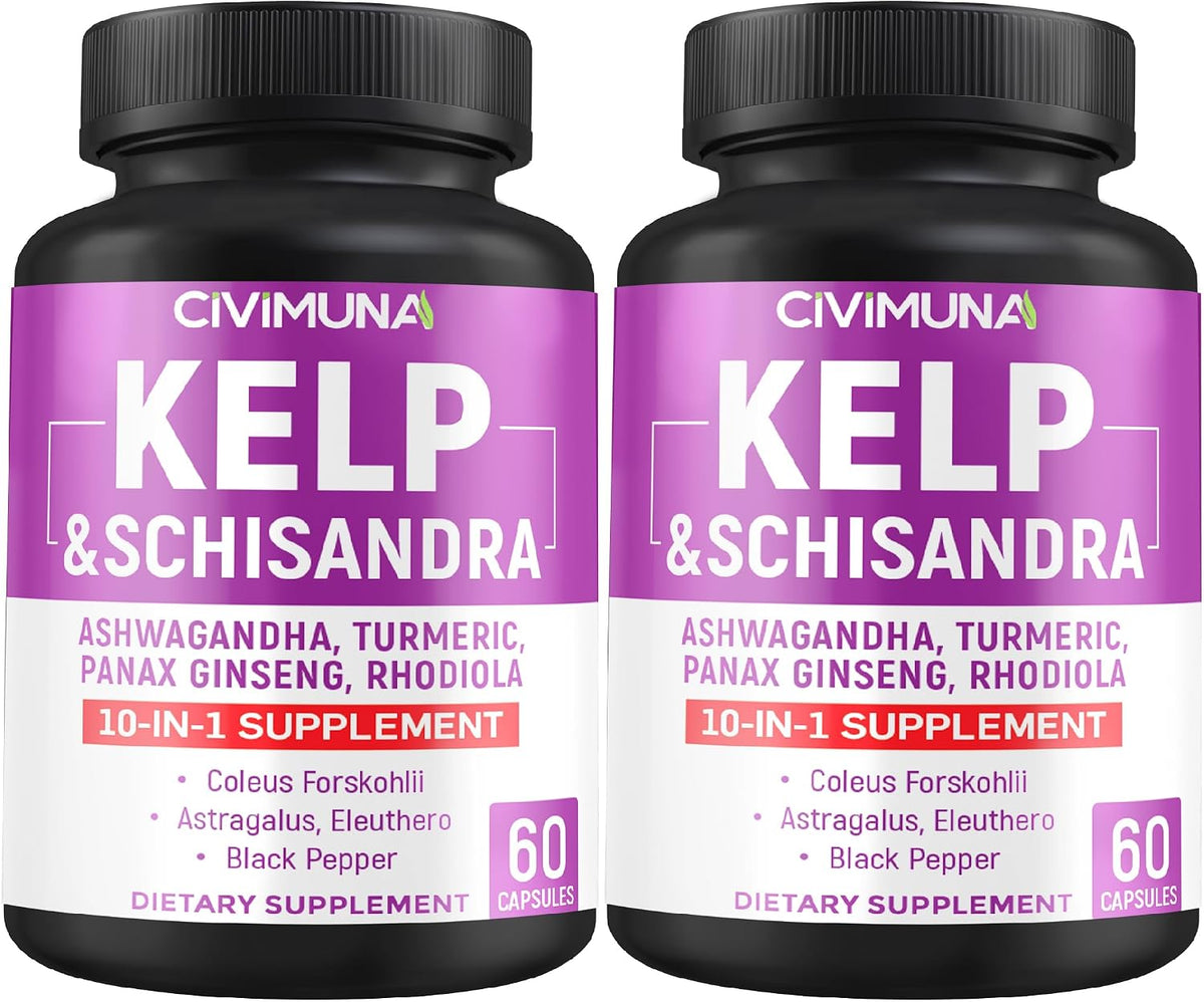 Kelp Capsules with Kelp, Schisandra, Ashwagandha and More – 120 Capsules (Pack of 2) - görsel 1