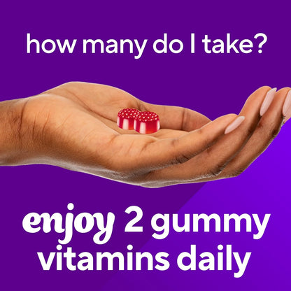 Vitafusion Vitamin B12 Gummies, 1000 mcg, 60 Count, Raspberry Flavour