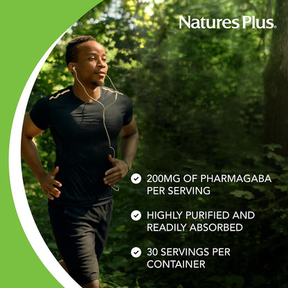 NaturesPlus PRO PharmaGABA - 60 Capsules - Promotes Calm, Relaxation & Focus - Non-GM, Vegetarian, Gluten-free - 30 Servings