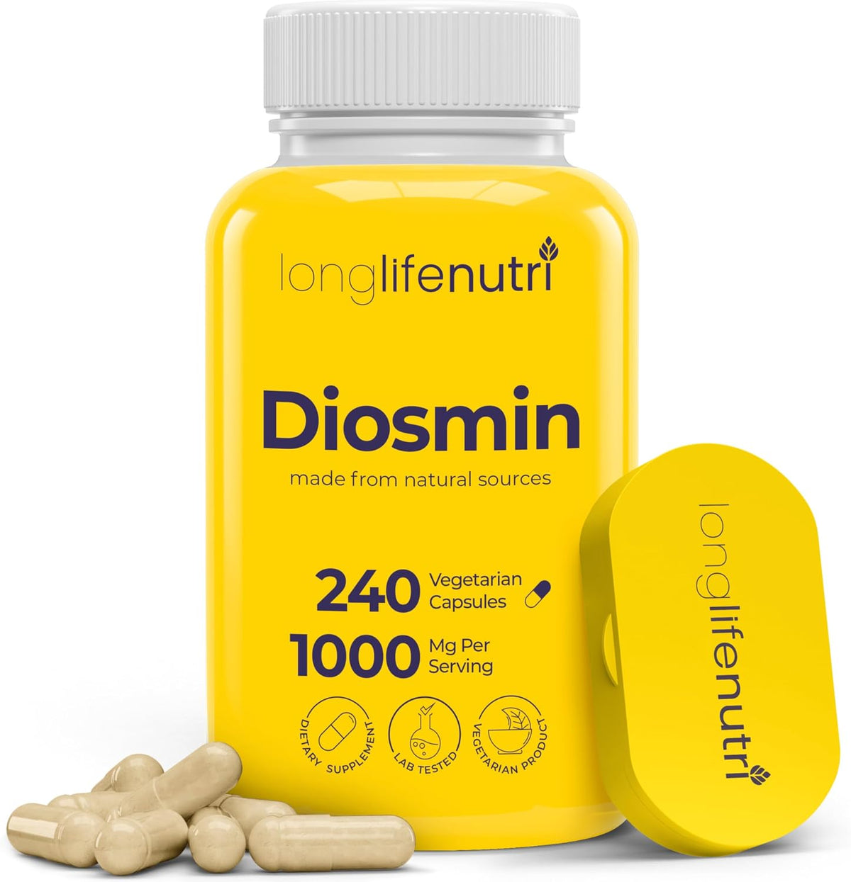 Diosmin 1000mg Advanced Formula – 240 Capsules for Circulatory Health Support - görsel 1