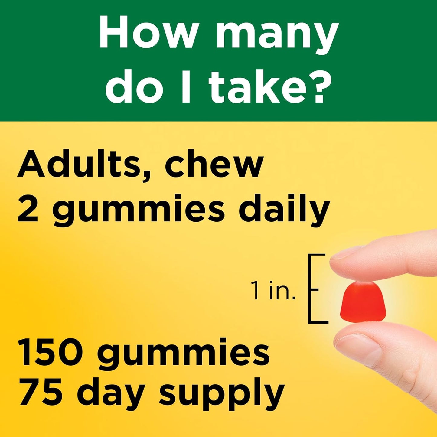 Nature Made Vitamin D3 2000 IU Per Serving Gummies, Bone, Teeth, Muscle and Immune Health Support, 75 Day Supply, 150 Vitamin D Gummies for Adults - görsel 5