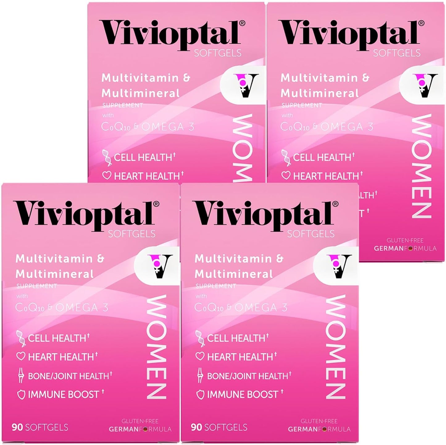 Vivioptal Women Multivitamin with CoQ10 & Omega-3, 90 Capsules - German Formula - görsel 1