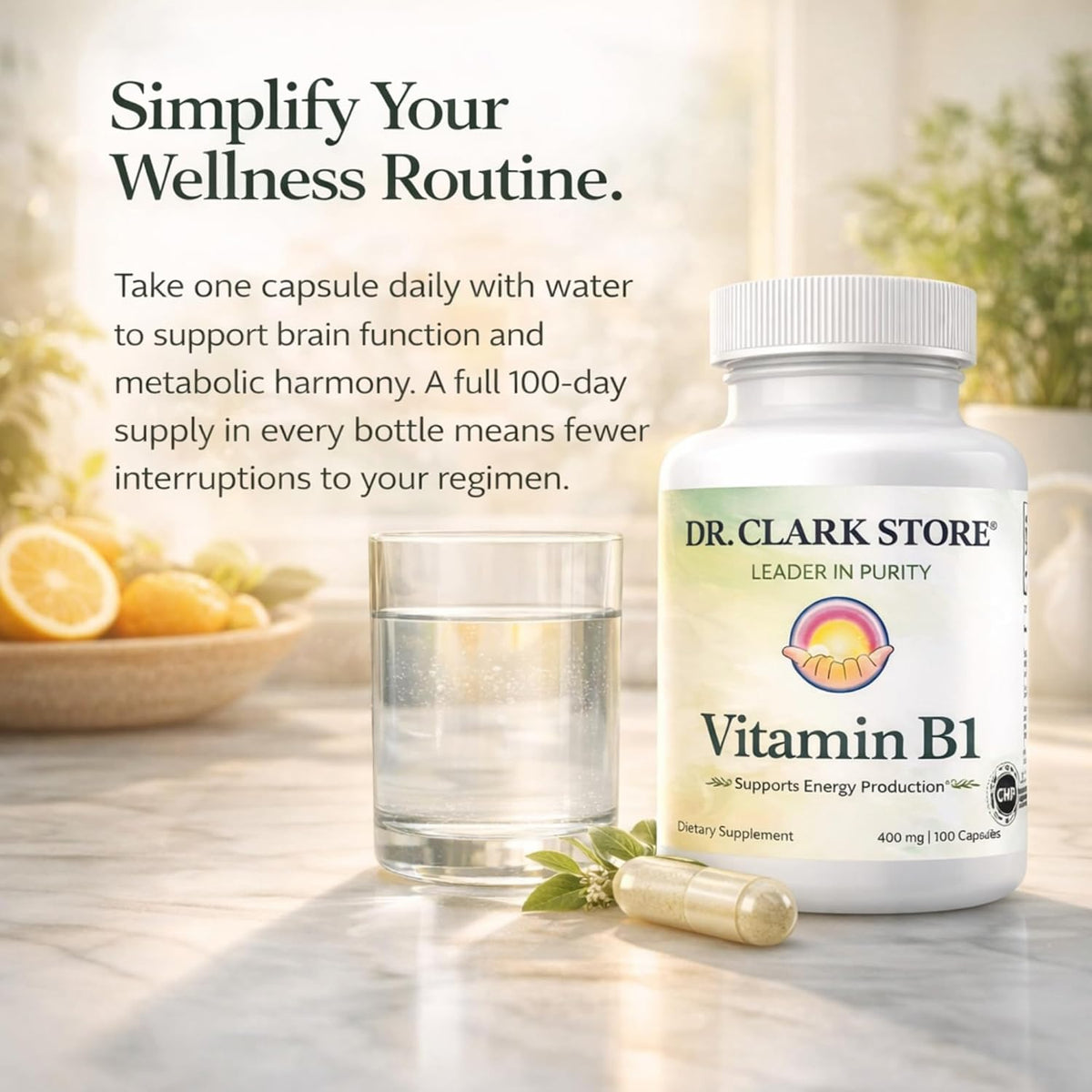 Dr. Clark Vitamin B1 (Thiamine) 400mg Supplement – 100 Capsules - görsel 5