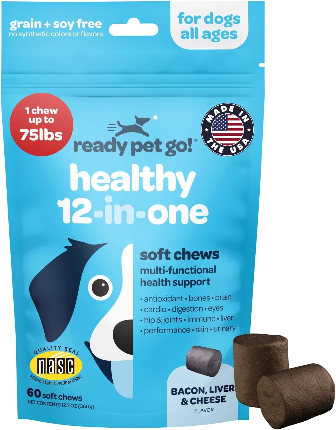 12-in-1 Complete Multivitamin for Dogs - 60 Chews - görsel 1