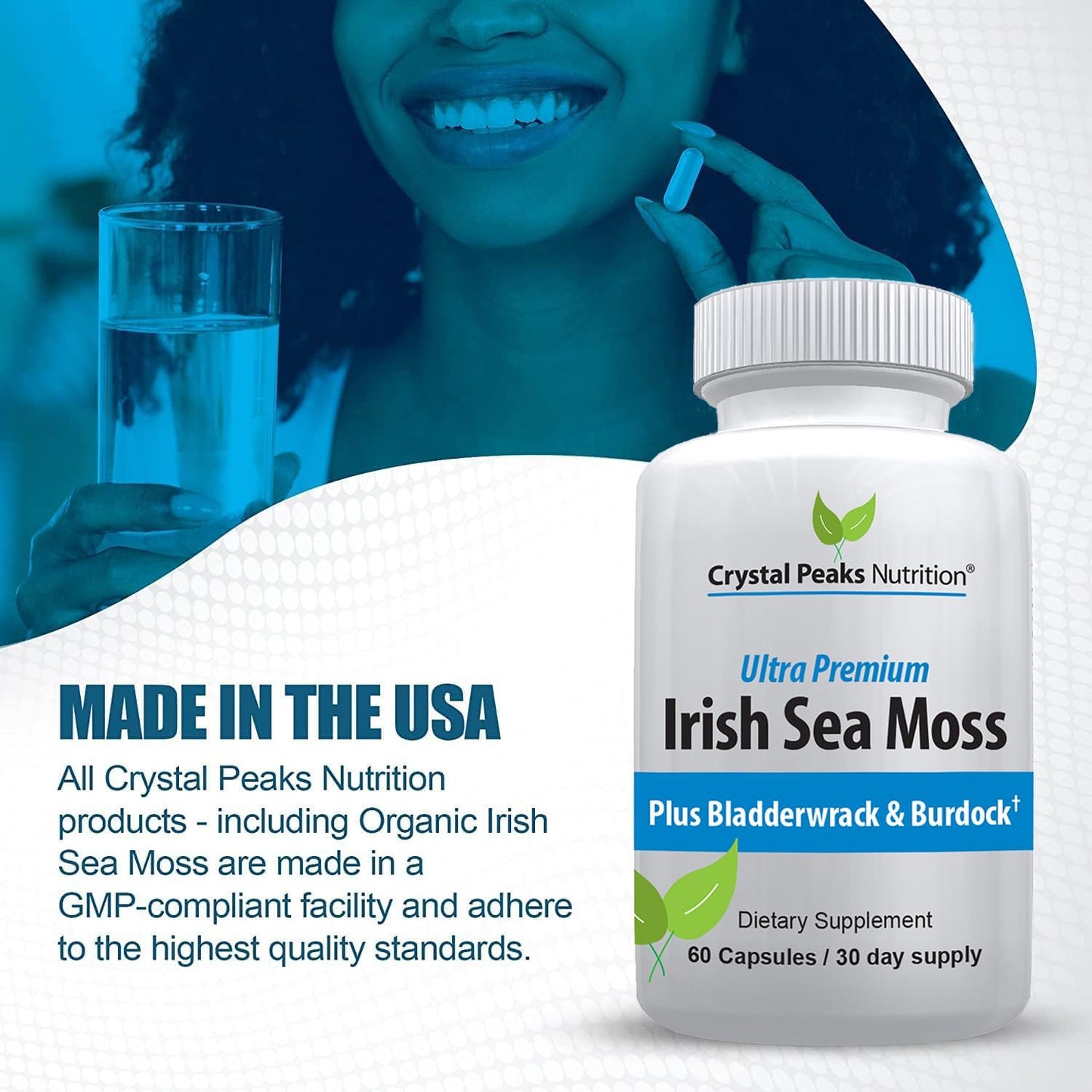 Organic Sea Moss Supplements with Bladderwrack and Burdock Root - Pure Sea Moss Capsules with BioPerine - görsel 5