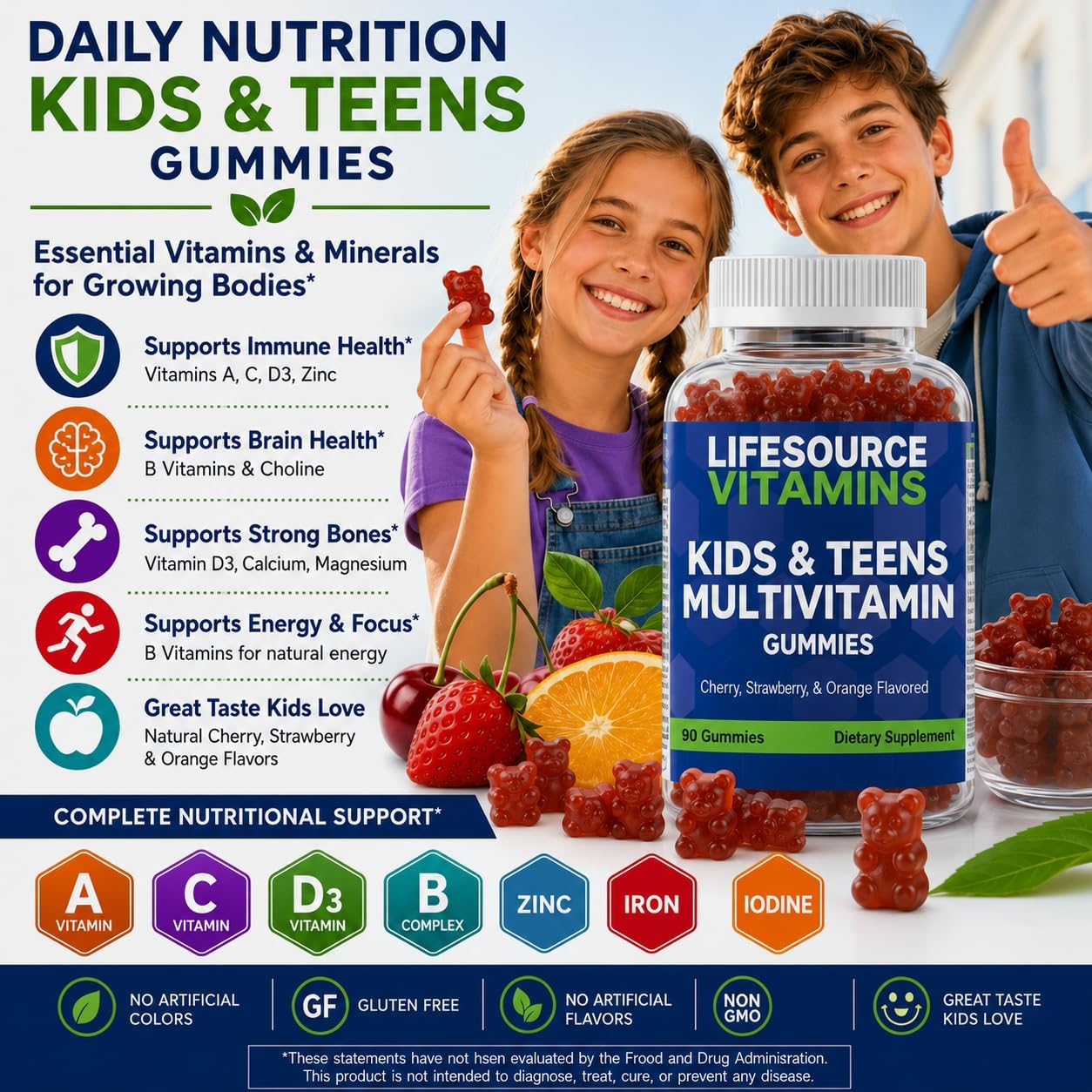LifeSource Vitamins Children's & Teenagers' Multivitamin Gummies - görsel 1