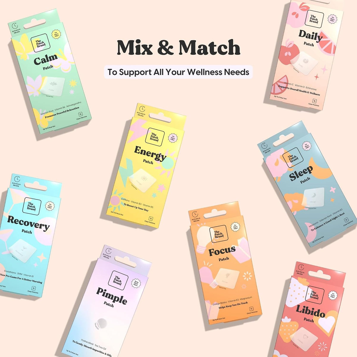 The Patch Brand Daily Support Patches – Natural Wellness with Vitamin C, Zinc Citrate, Vitamin D, Ginkgo Biloba and Echinacea - görsel 7