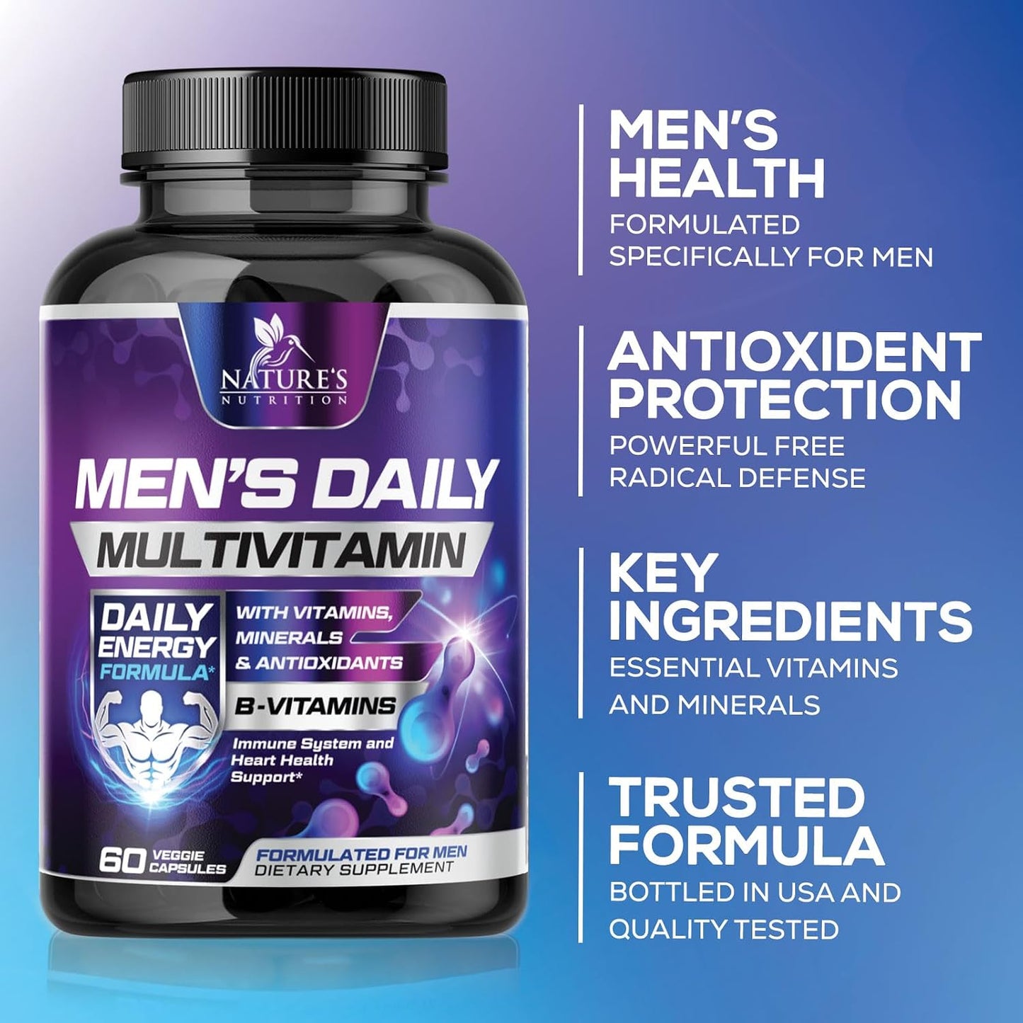 Nature's Nutrition Men's Multivitamin, Once Daily, 60 Capsules - görsel 7