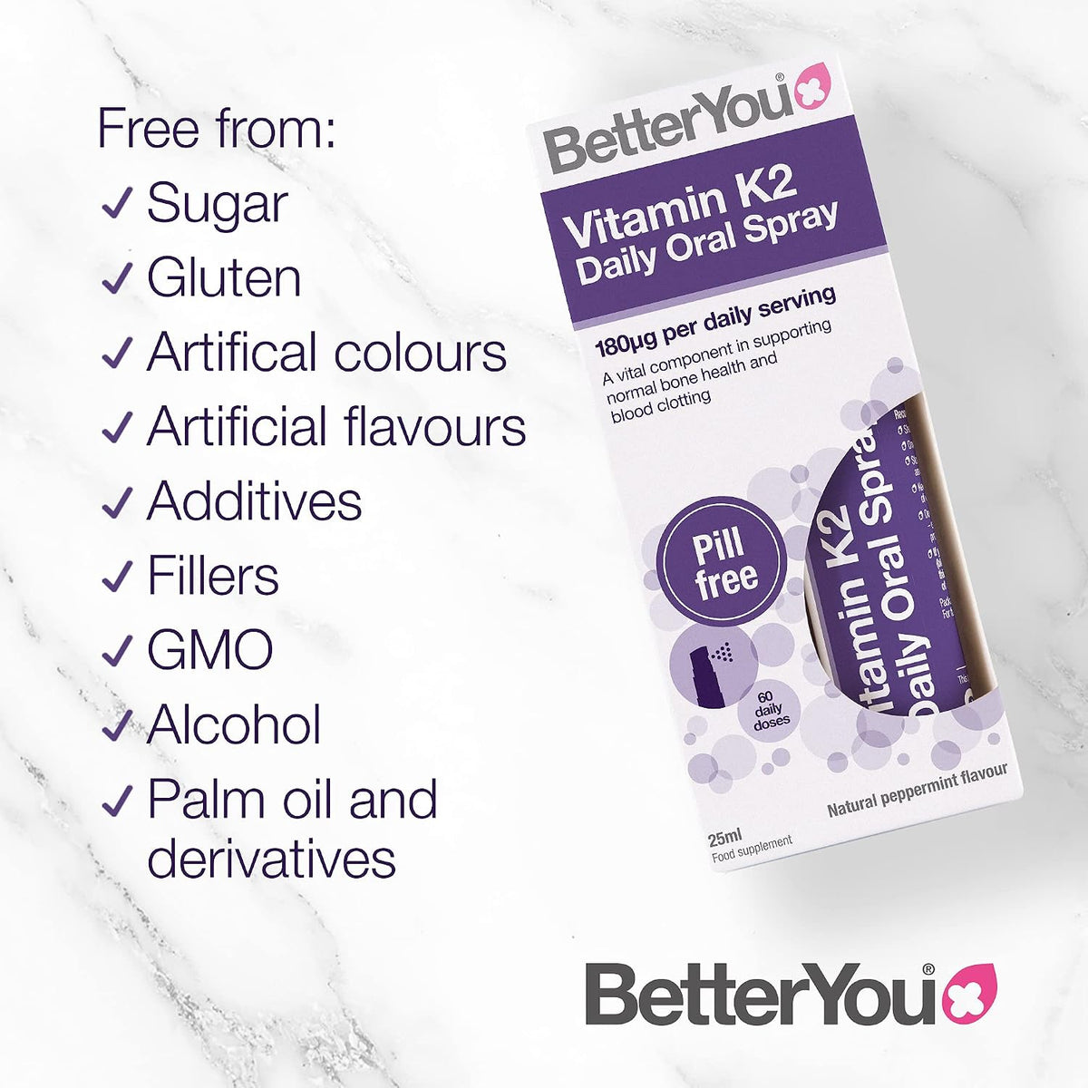 BetterYou Vitamin K2 Daily Oral Spray, 25ml - görsel 6
