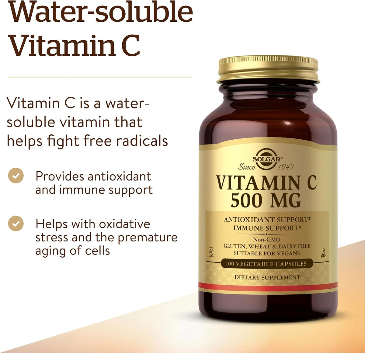 Solgar Vitamin C 500 mg, 100 Vegetable Capsules - görsel 3