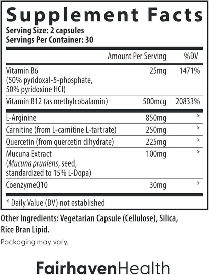 Fairhaven Health MotilityBoost for Men – Male Fertility Supplement with L-Carnitine, CoQ10 and B Vitamins (60 Capsules)