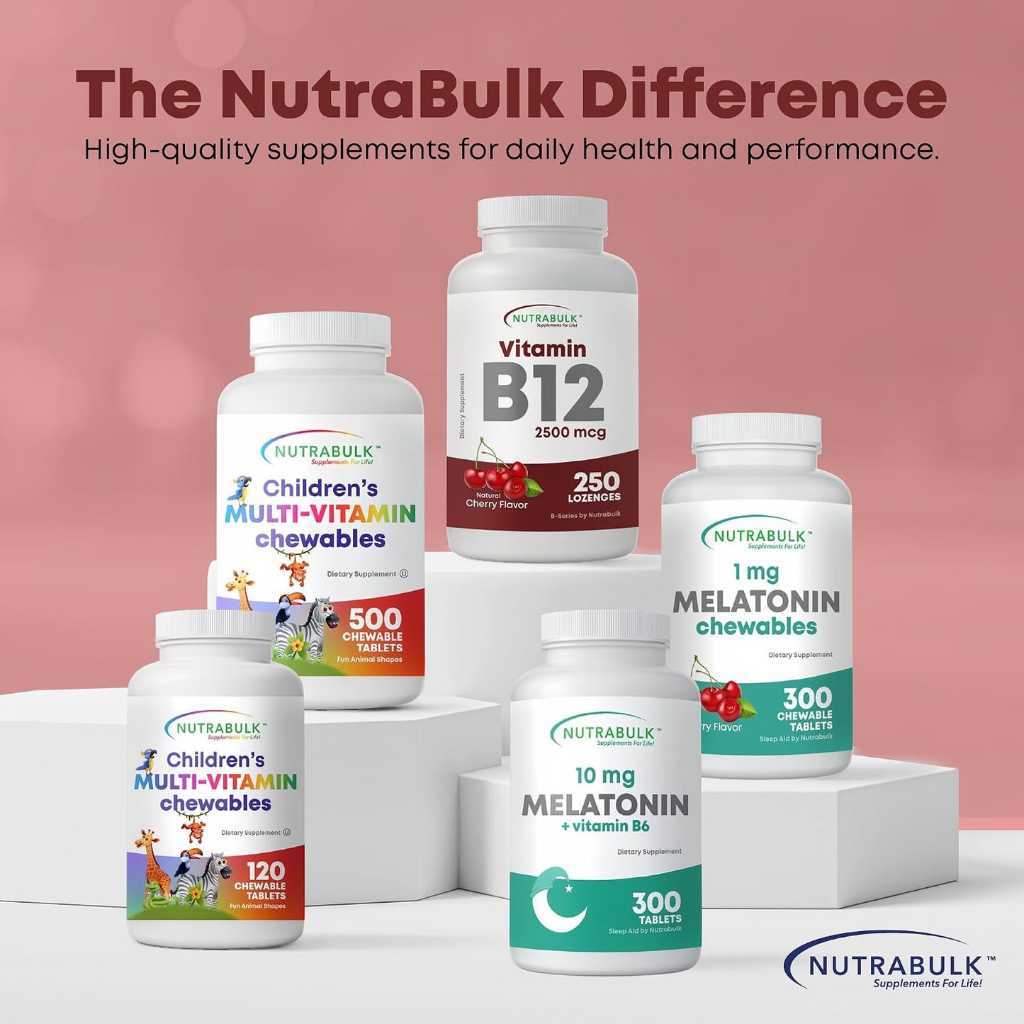 NutraBulk Vitamin B12 2500 mcg Quick Dissolve Lozenges - Cherry Flavoured B-12 Sublingual - B12 Vitamins Supplement (as Cyanocobalamin) for Energy Support & Red Blood Cell Formation - Made in USA (250 Count) - görsel 8