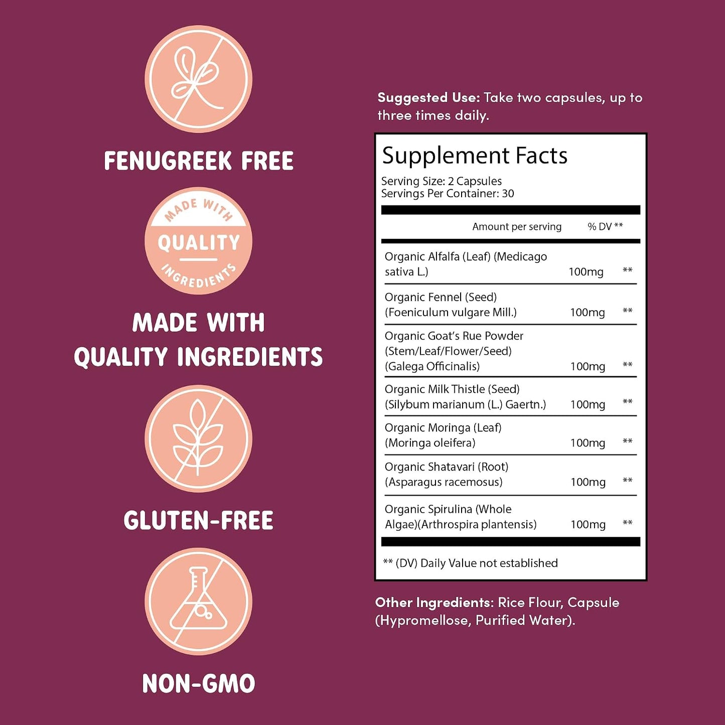 OAT MAMA Organic Lactation Supplement - Fenugreek-Free Herbal Blend with Milk Thistle, Shatavari & Moringa - görsel 3