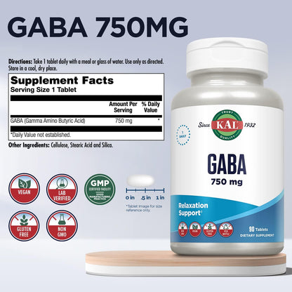 KAL GABA Food Supplement for Calm and Relaxation - 90 Tablets