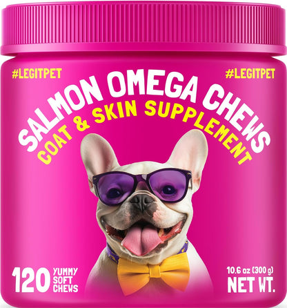 LEGITPET Omega-3 Alaskan Salmon Oil Chews – Healthy Skin and Coat: Omega-3s help maintain a healthy skin barrier, – Image 1