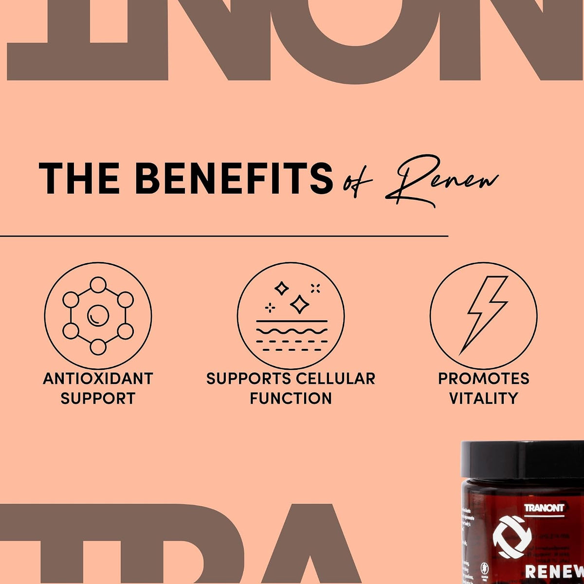 Tranont Renew - Antioxidant Complex for Vitality & Wellness | Vitamin E Tocotrienols & Geranylgeraniol | Supports Healthy Cellular Function, Joint Health, & Youthful Glow - 30 Capsules - görsel 2