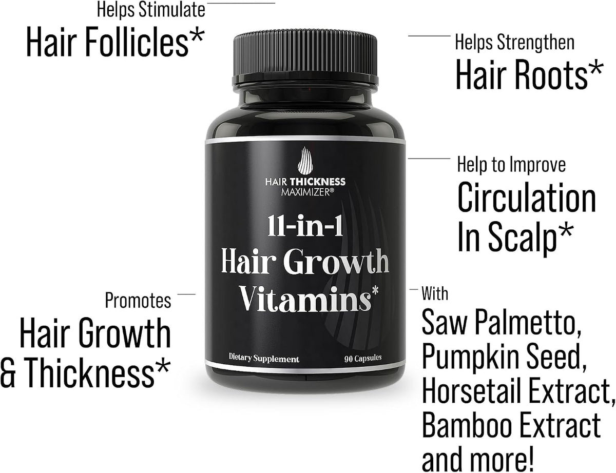 11-in-1 Vegan Hair Growth Vitamins with 5000mcg Biotin – Advanced Formula for Thicker, Healthier Hair - görsel 2