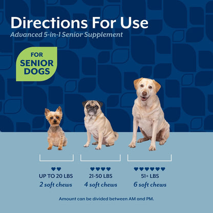 NaturVet Senior Advanced 5-in-1 Support Dog Supplement, 60 Chews