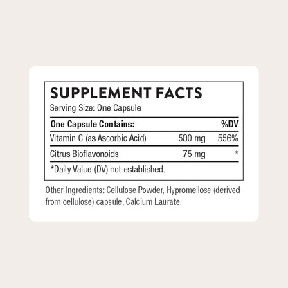 THORNE Vitamin C 500 mg - Citrus Bioflavonoids - 90 Servings