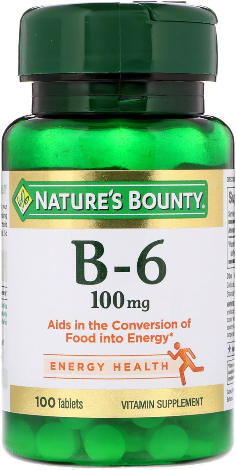 Nature's Bounty Vitamin B6 100 mg Tablets, 400 Tablets (4 Pack) - görsel 1