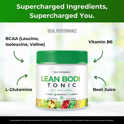 Lean Bodi Tonic Powder - Maximum Strength Official Formula with Vitamin B6 and BCAA