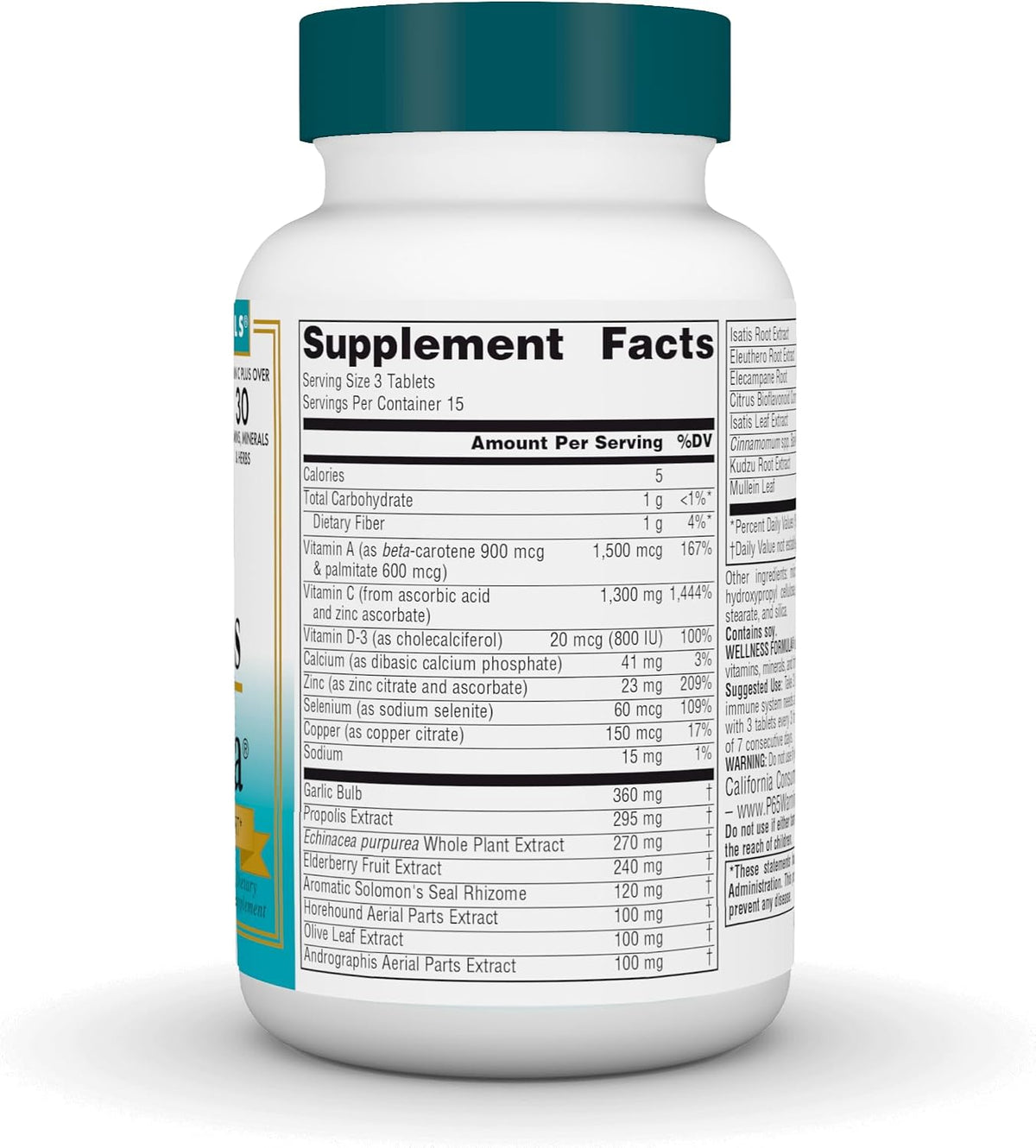 Source Naturals Wellness Formula Bio-Aligned Vitamins & Herbal Defence - Immune System Support Supplement - 45 Tablets - görsel 2