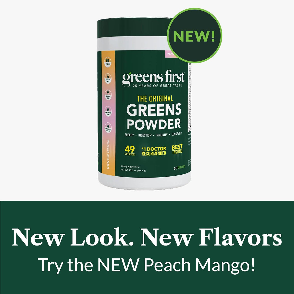Greens First Original Greens Powder - Peach Mango, 60 Servings - görsel 5