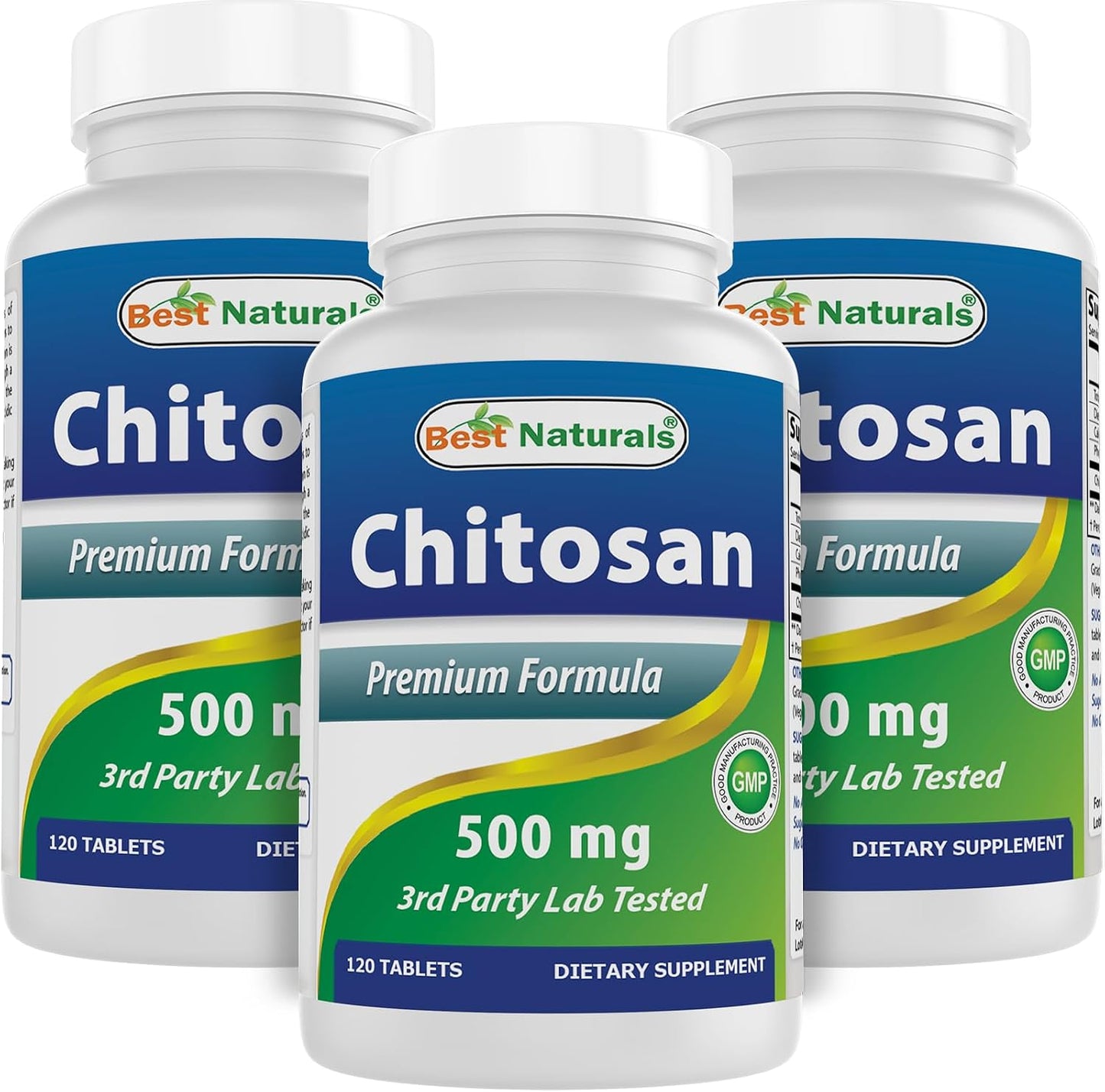 Best Naturals Chitosan 500 mg - 120 Tablets (Pack of 3) - görsel 1