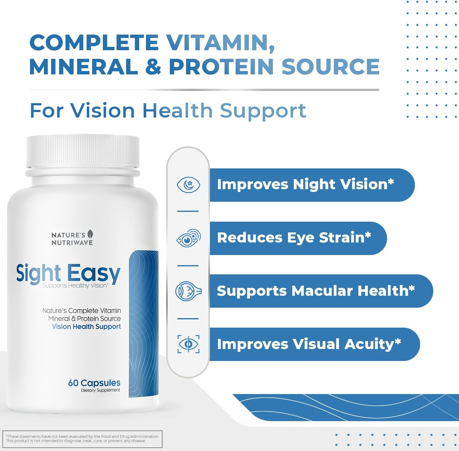Sight Easy – Lutein, Zeaxanthin and Bilberry Eye Supplement – 60 Capsules, 3-Month Supply - görsel 2