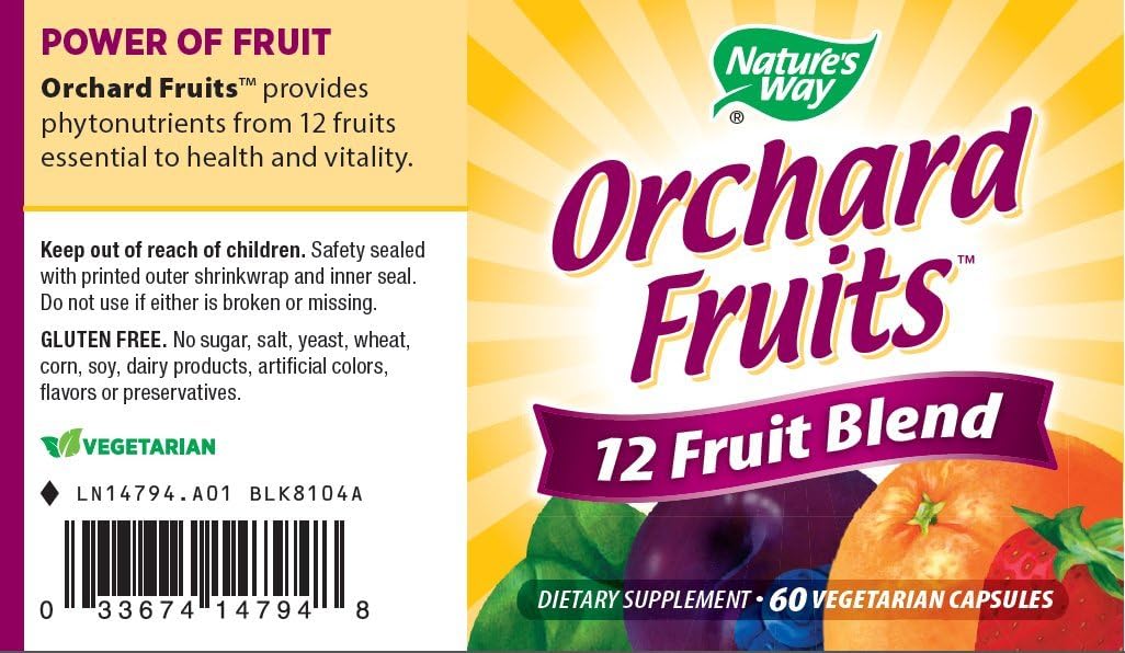 Nature's Way Orchard Fruits, 60 Vcaps (Pack of 2) - görsel 2