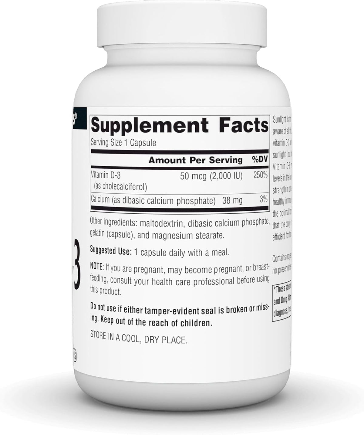 Source Naturals Vitamin D3 2000 IU - 200 Capsules - görsel 3
