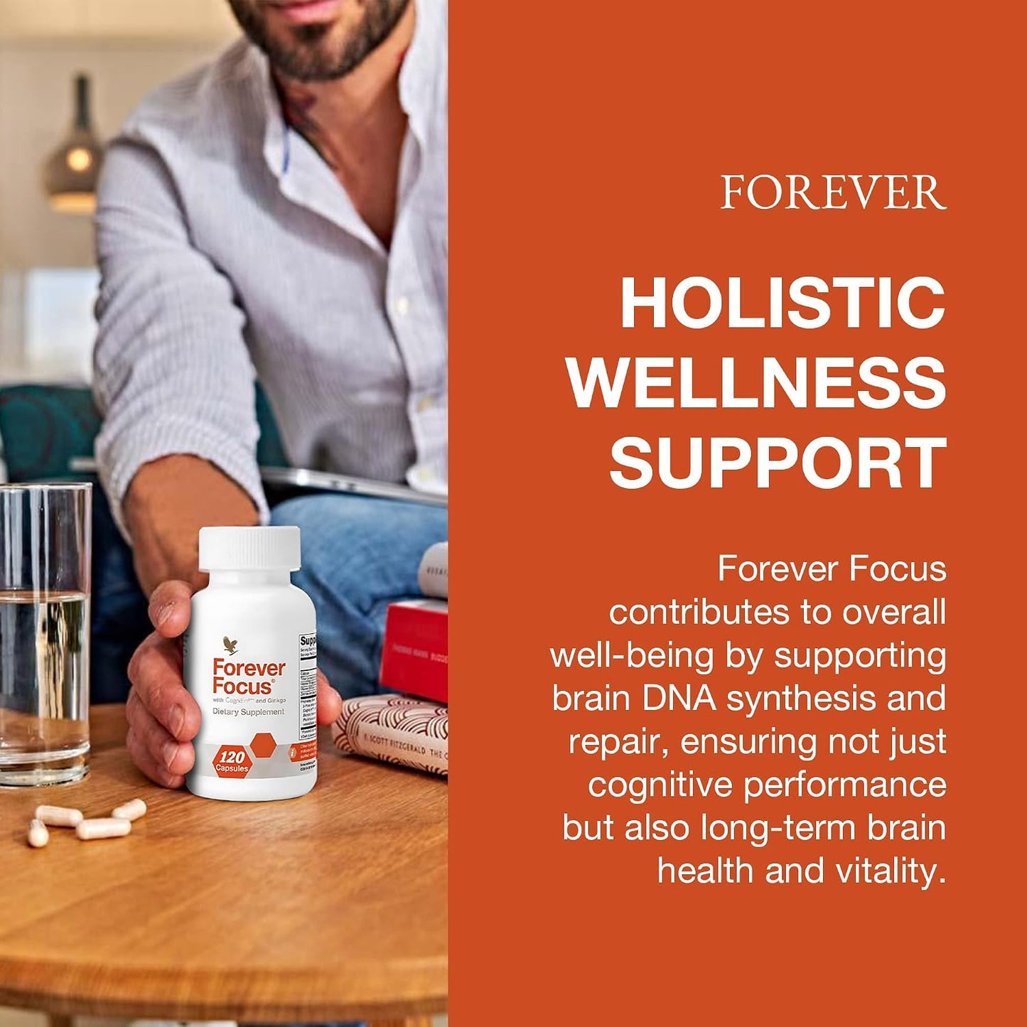 Forever Focus - Brain Clarity and Focus Supplement with Cognizin, Bacopa, and B Vitamins (120 Capsules) - görsel 6
