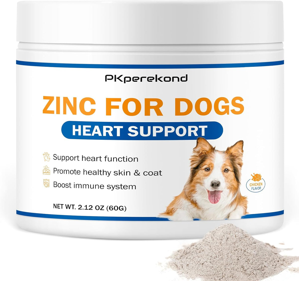 Zinc for Dogs, Heart Support Supplement for – Zinc: Contributes to normal cardiovascular function, enzyme – Image 1