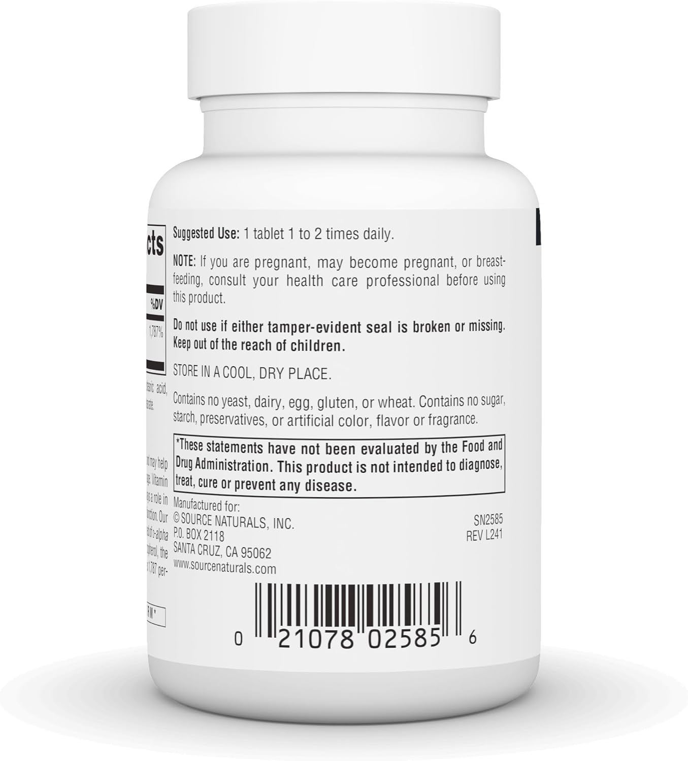Source Naturals Non-GMO Vitamin E, 400 IU (268 mg) Antioxidant Support – 60 Tablets - görsel 4