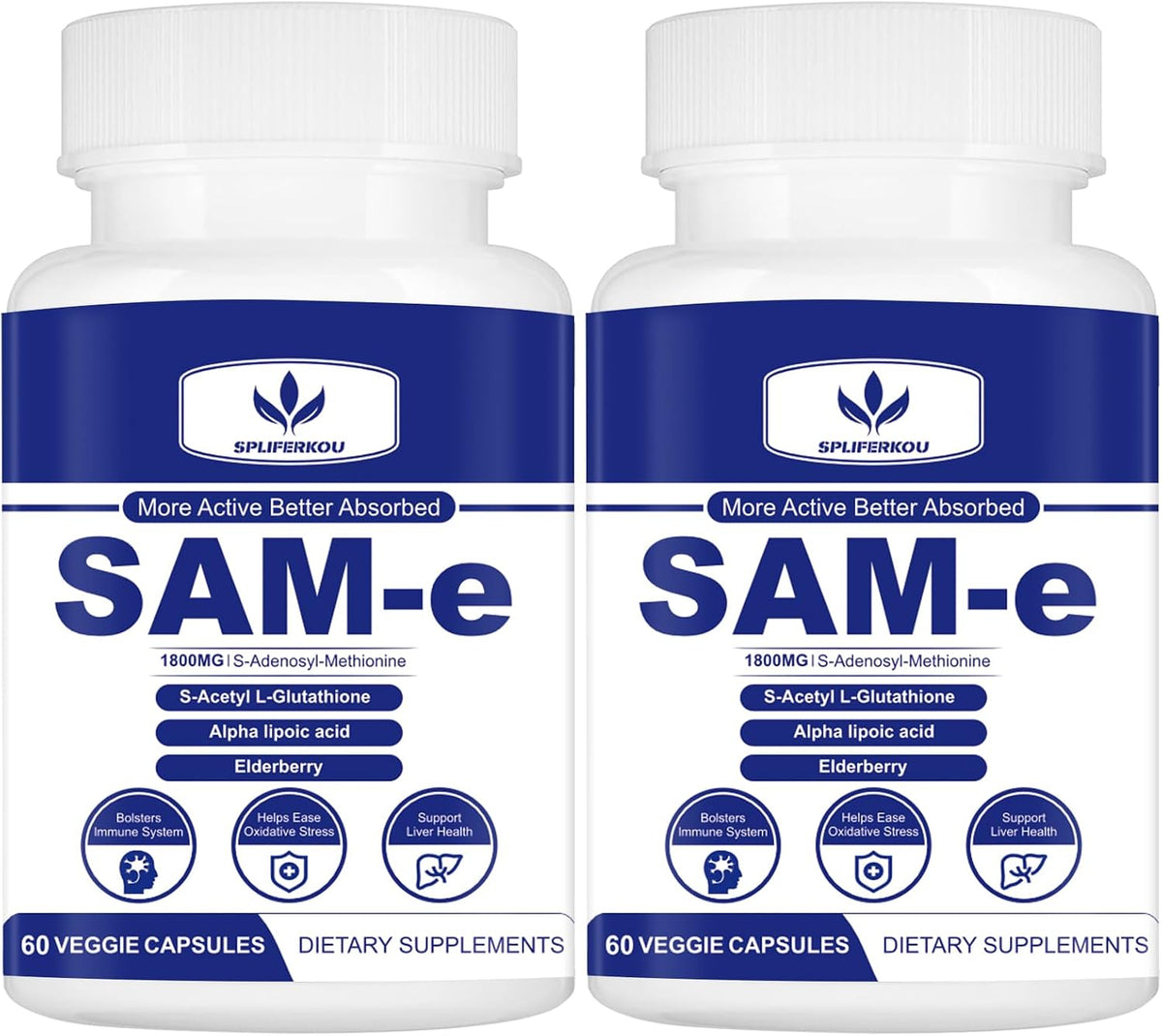 Spliferkou 1800 mg SAM-e (S-adenosyl-L-methionine) Complex, 60 Capsules - görsel 1