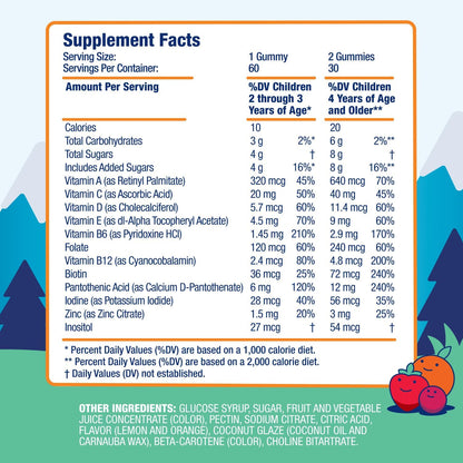 DR. MORITZ Kids Multivitamin Gummies | 14 Essential Vitamins | Daily Supplement for Ages 2+ | 60 Gummies
