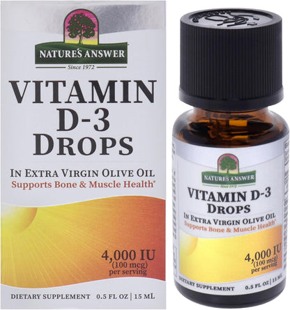 Nature's Answer Platinum Vitamin D3 4000 IU Liquid Drops, 15 ml